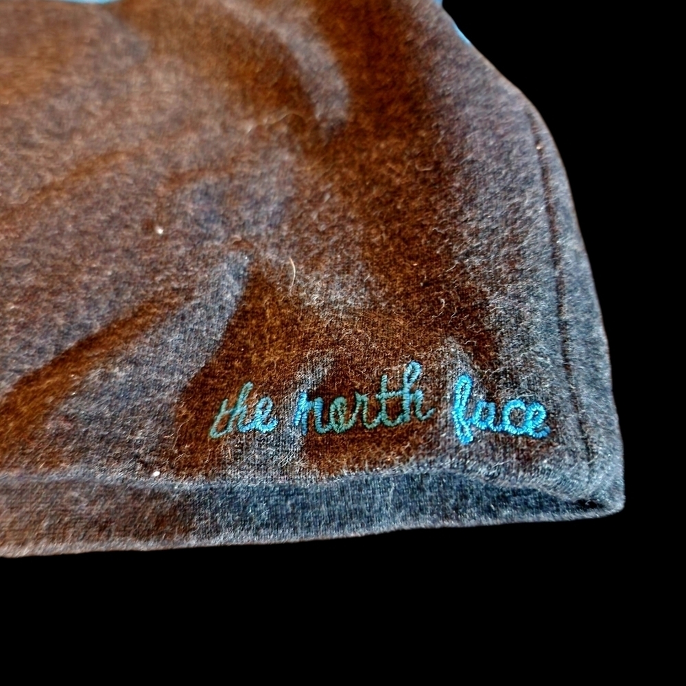 The North Face L/S Tee Women Med Blue/Black 1/2 Zip Cowl Neck Embroidered logo - Picture 3 of 6